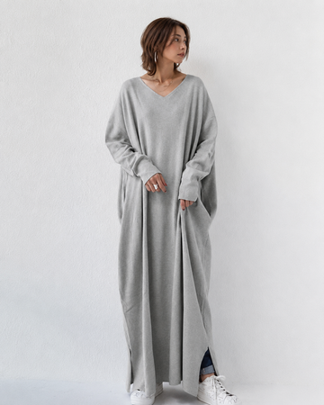 Shacora - Loose V-Neck Long Dress