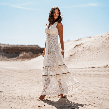 Flossie - Stylish V-Neck High Waist Maxi Dress