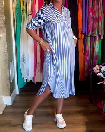Célia - Comfortable Collared V-Neck Dress