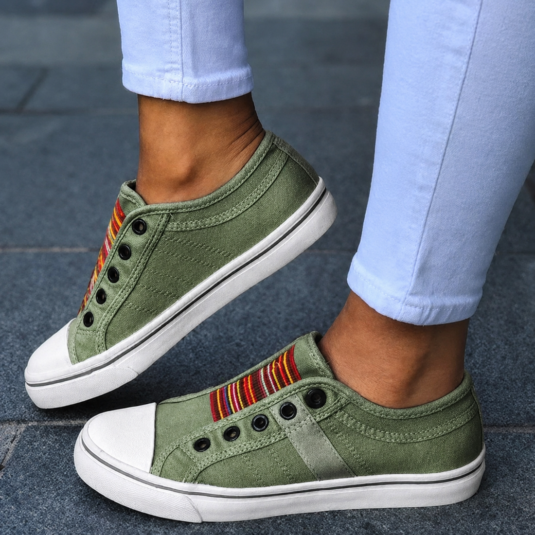 Jorrie - Classic Elastic Canvas Sneakers
