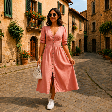 Marsha - Stylish Button-Down Dress