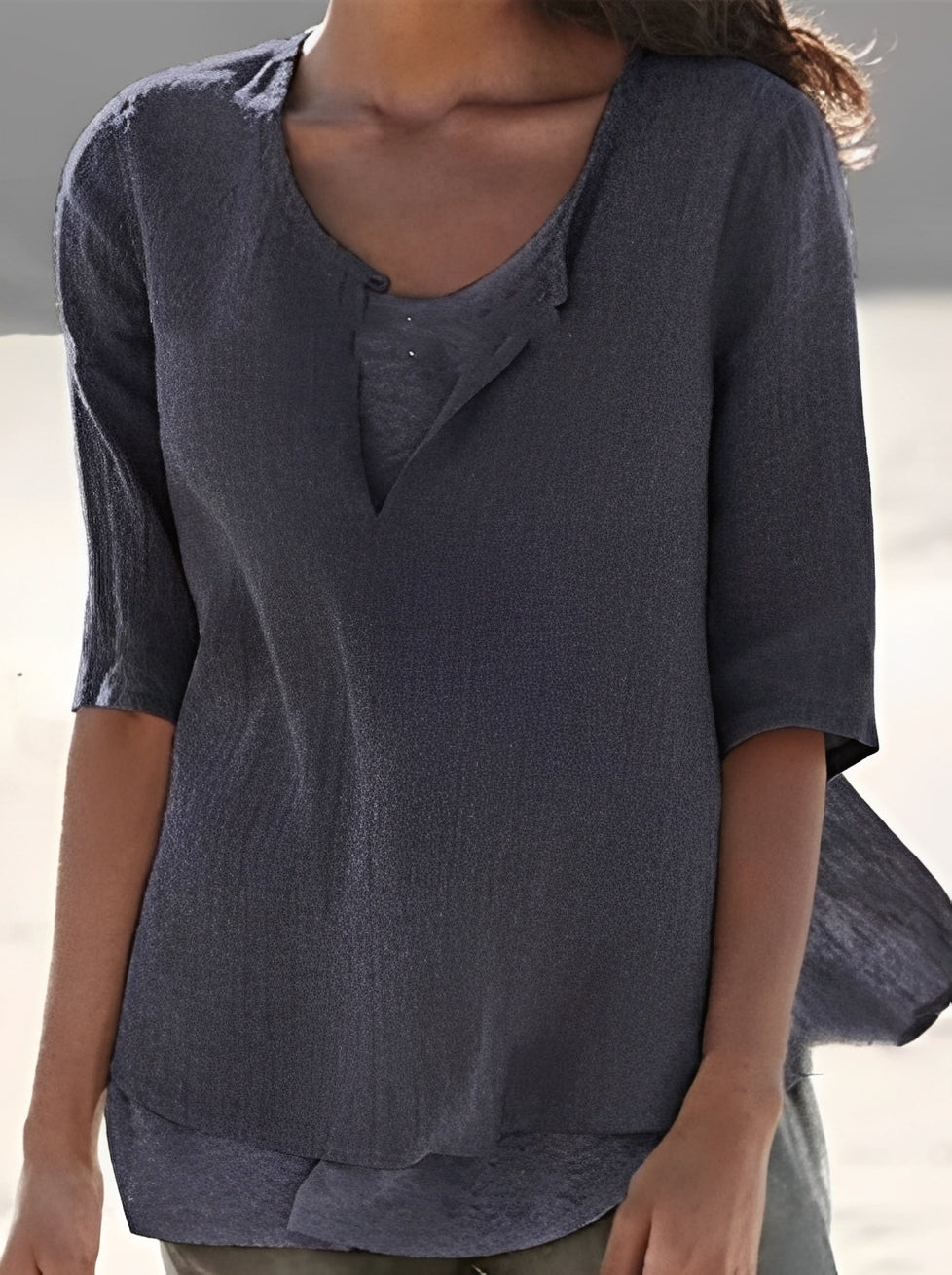 Shania - Trendy blouse with a layered-look for women