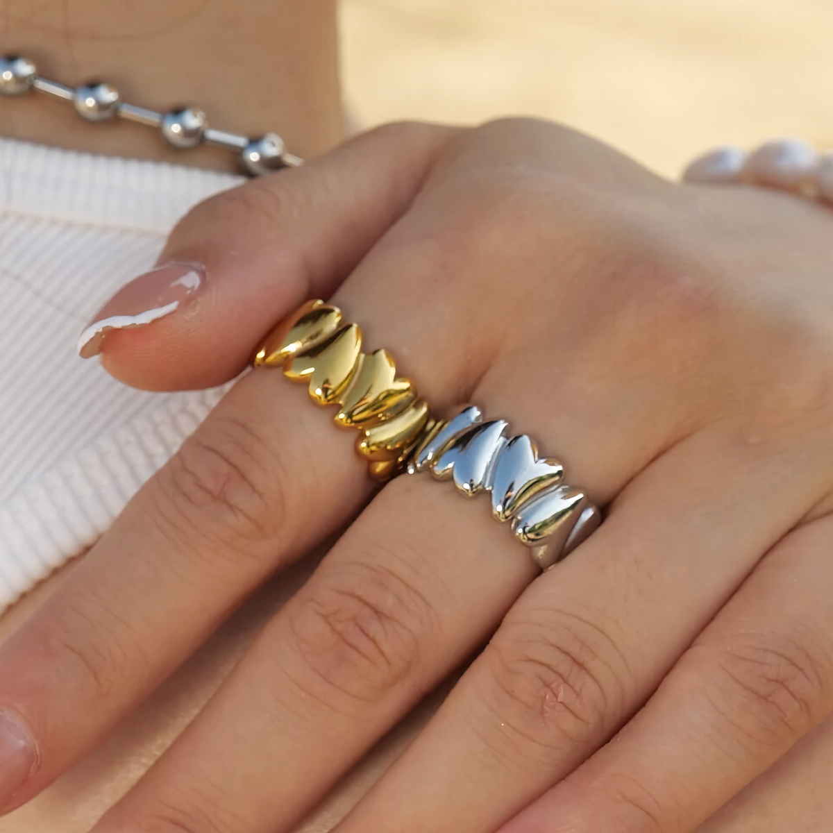 Elena - Unstable Heart Ring in Gold