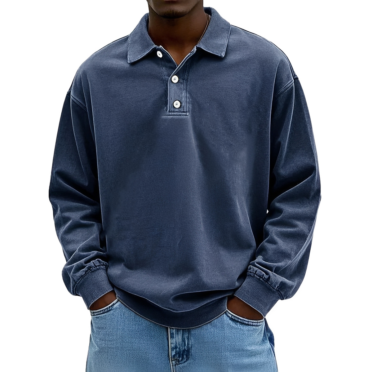 Caspian - Long-sleeved polo shirt for men