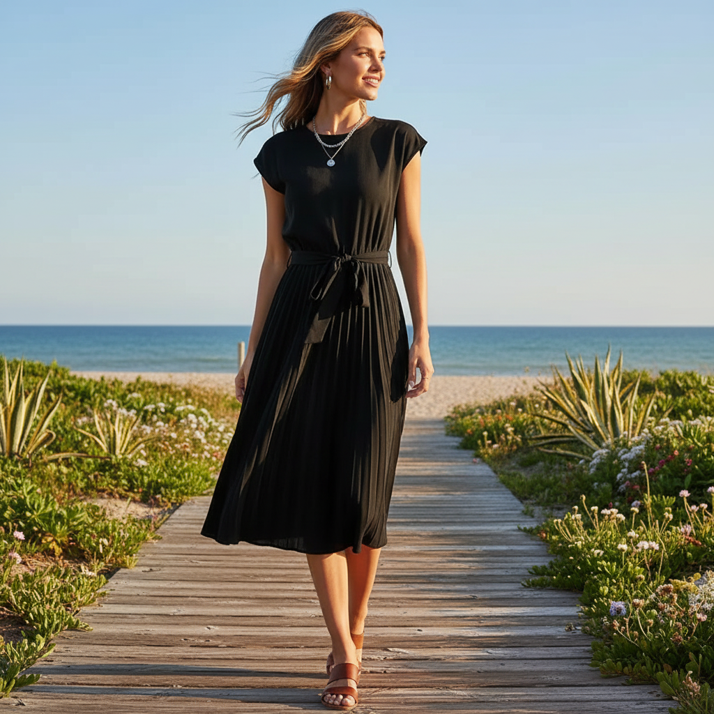 Jelica - Chic Pleated Midi Dress