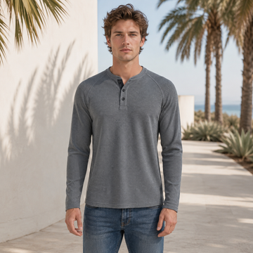 Teifion - Classic Waffle Henley Shirt