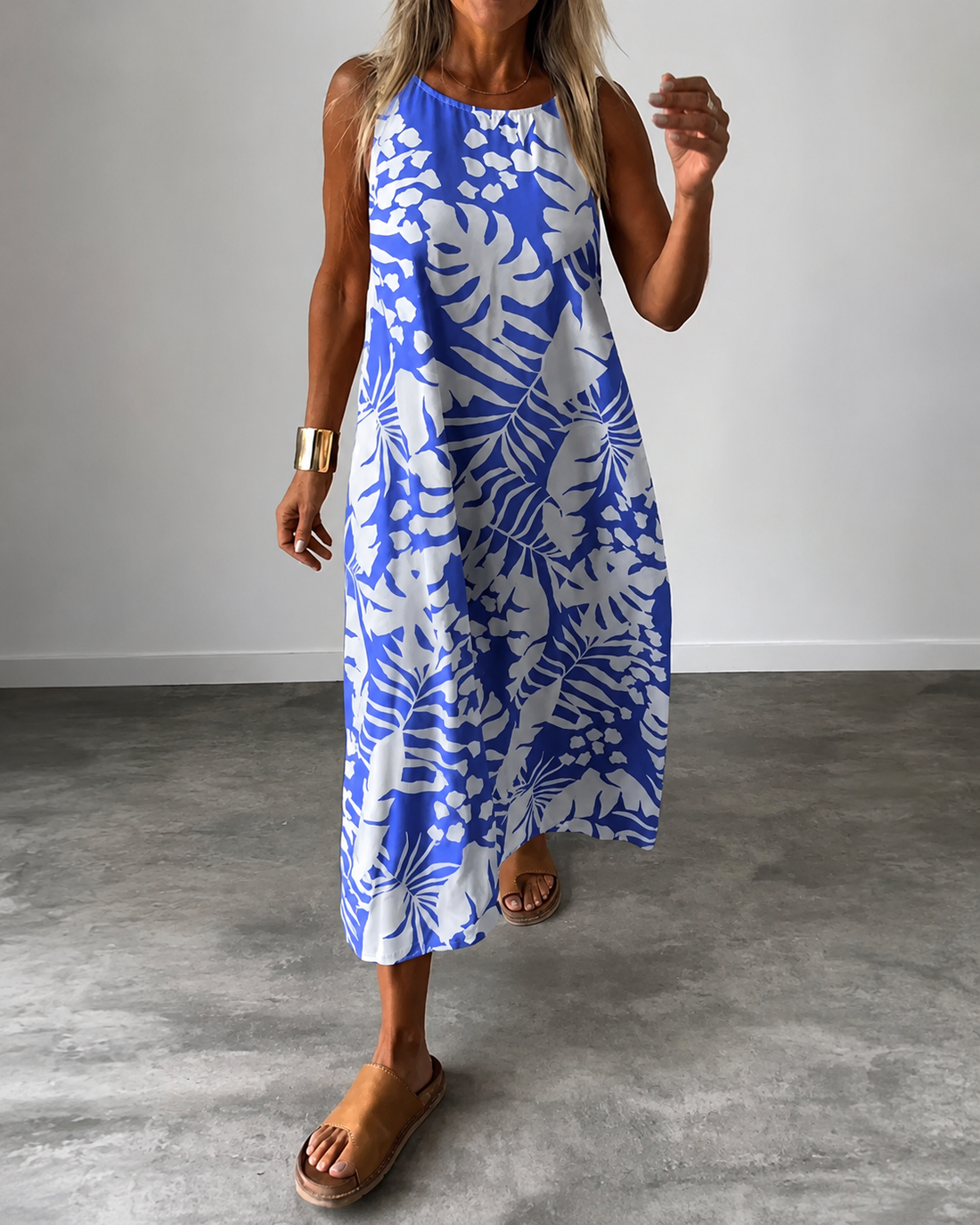 Arianna - Loose Print Sleeveless Dress
