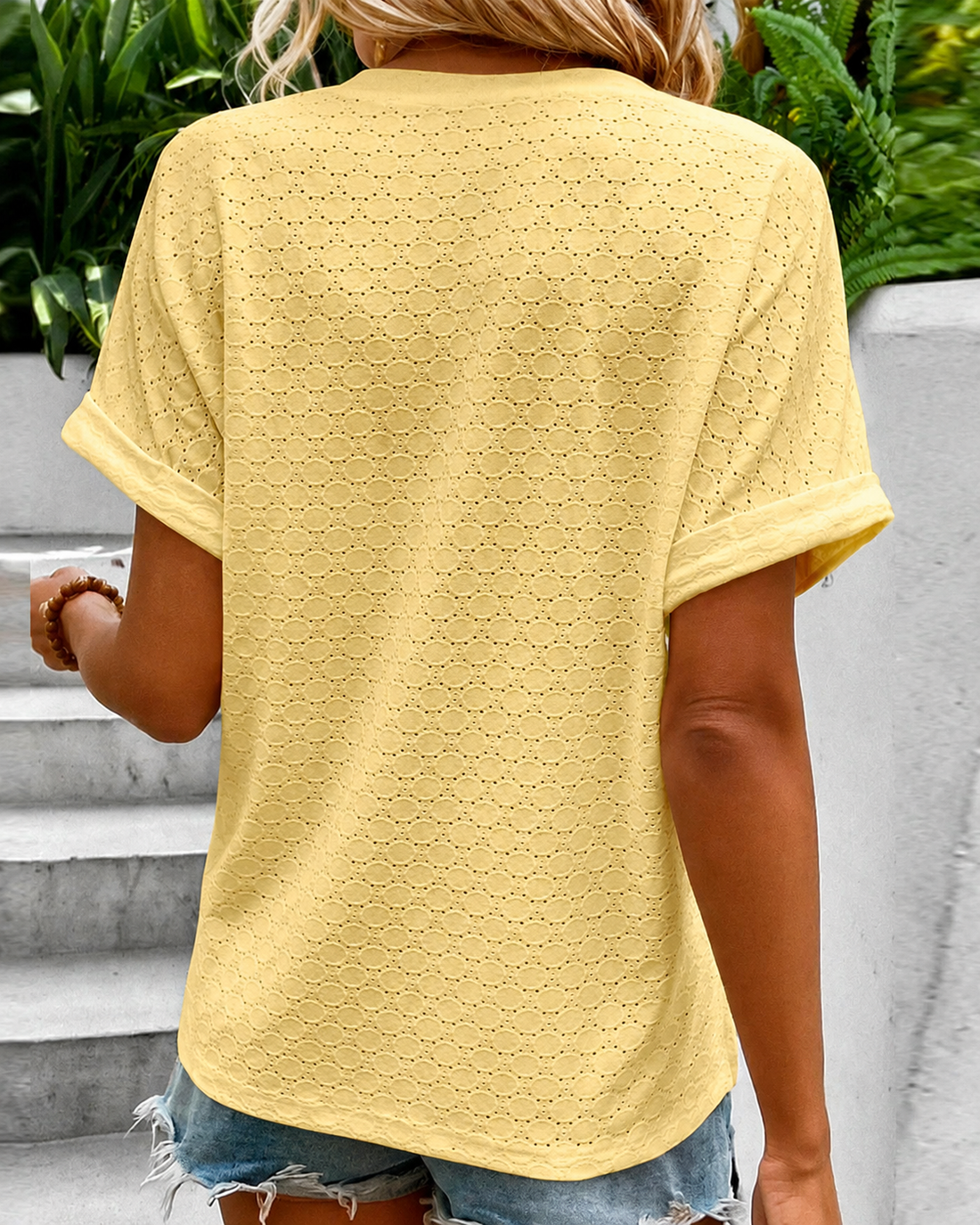Latresia - Trendy Button V-Neck Blouse