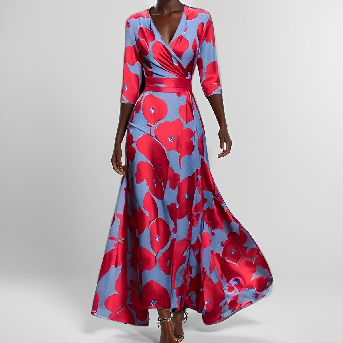Delores - Maxi Dress with Floral Pattern and Long Sleeves