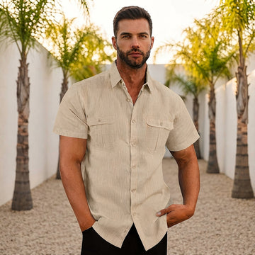 Lewys - Casual Button-Front Polo Shirt