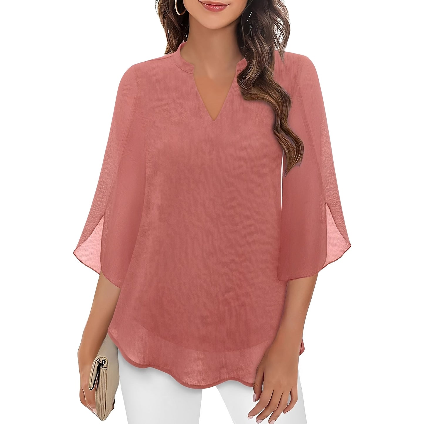 Vanessa - Women's Loose V-neck Blouse