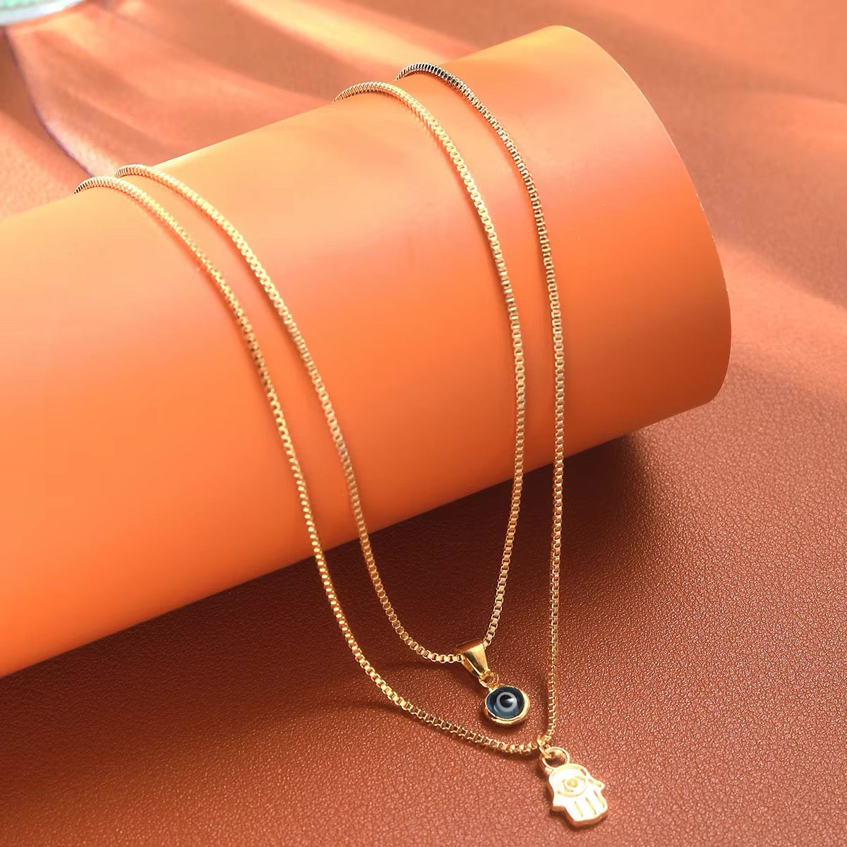 Sahar – Two-Row Evil Eye Necklace
