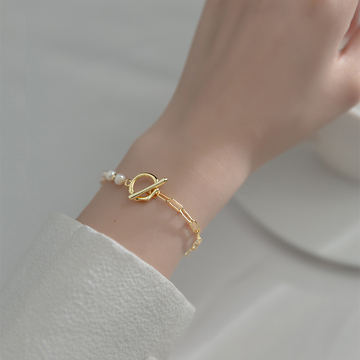 Half-Side Pearl Bracelet - Half and Half Pearl Bracelet
