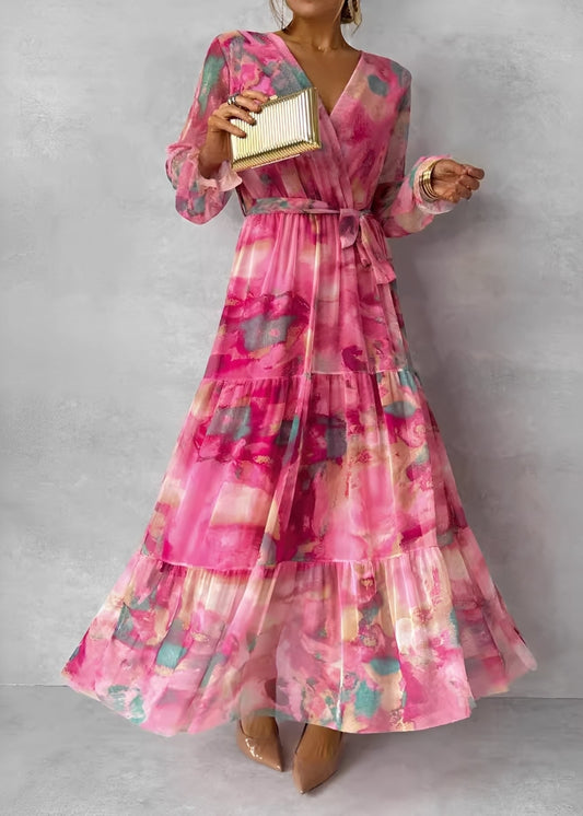 Melissa - Women's floral long-sleeve maxi dress