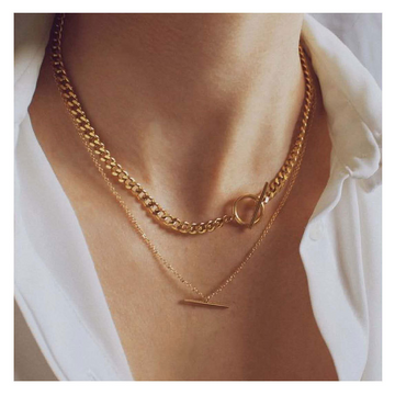 Double Chain - Cuban Chain and Pearls