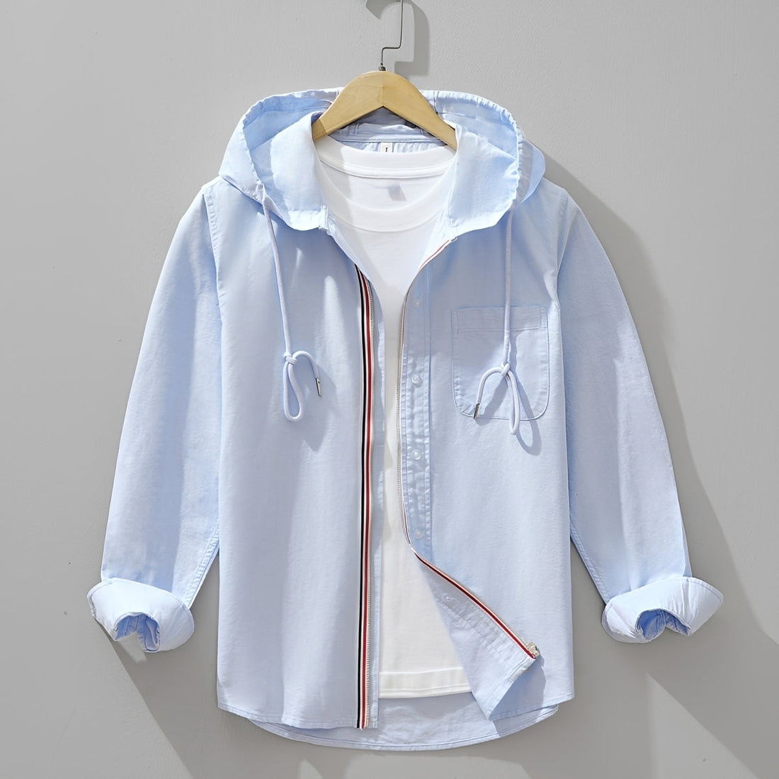 Richard - Men's relaxed hooded long-sleeve shirt