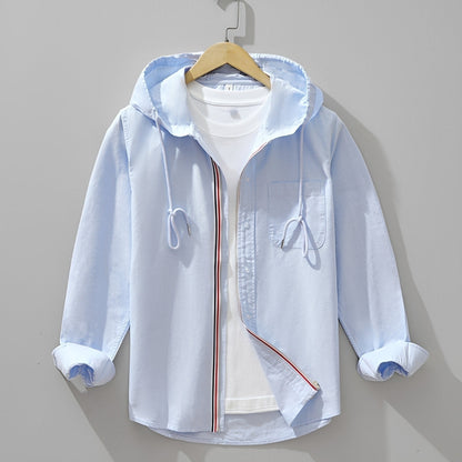 Richard - Men's relaxed hooded long-sleeve shirt