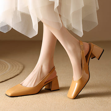 Kristen - Stylish Square Toe Heels