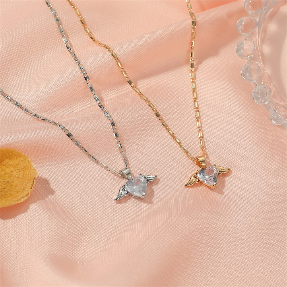 Love Wing Necklace - Chain Hearts and Wings