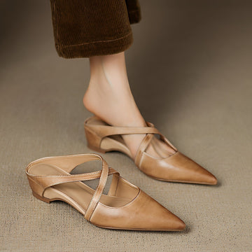 Riley - Trendy Washed Flat Mules