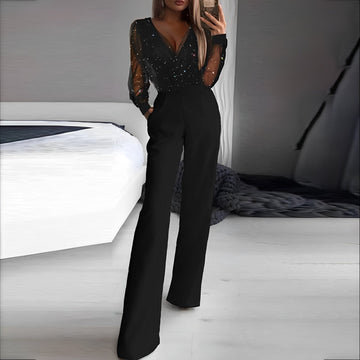 Alissa - Elegant Jumpsuit with V-Neckline for Women