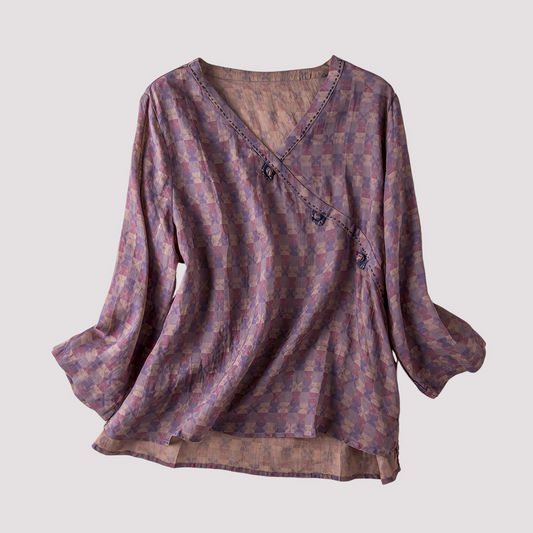 Monica - Stylish women's blouse with floral pattern
