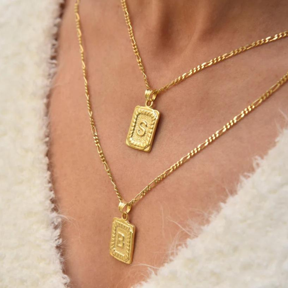 Vintage Initial Necklace - Custom Letter Pendant