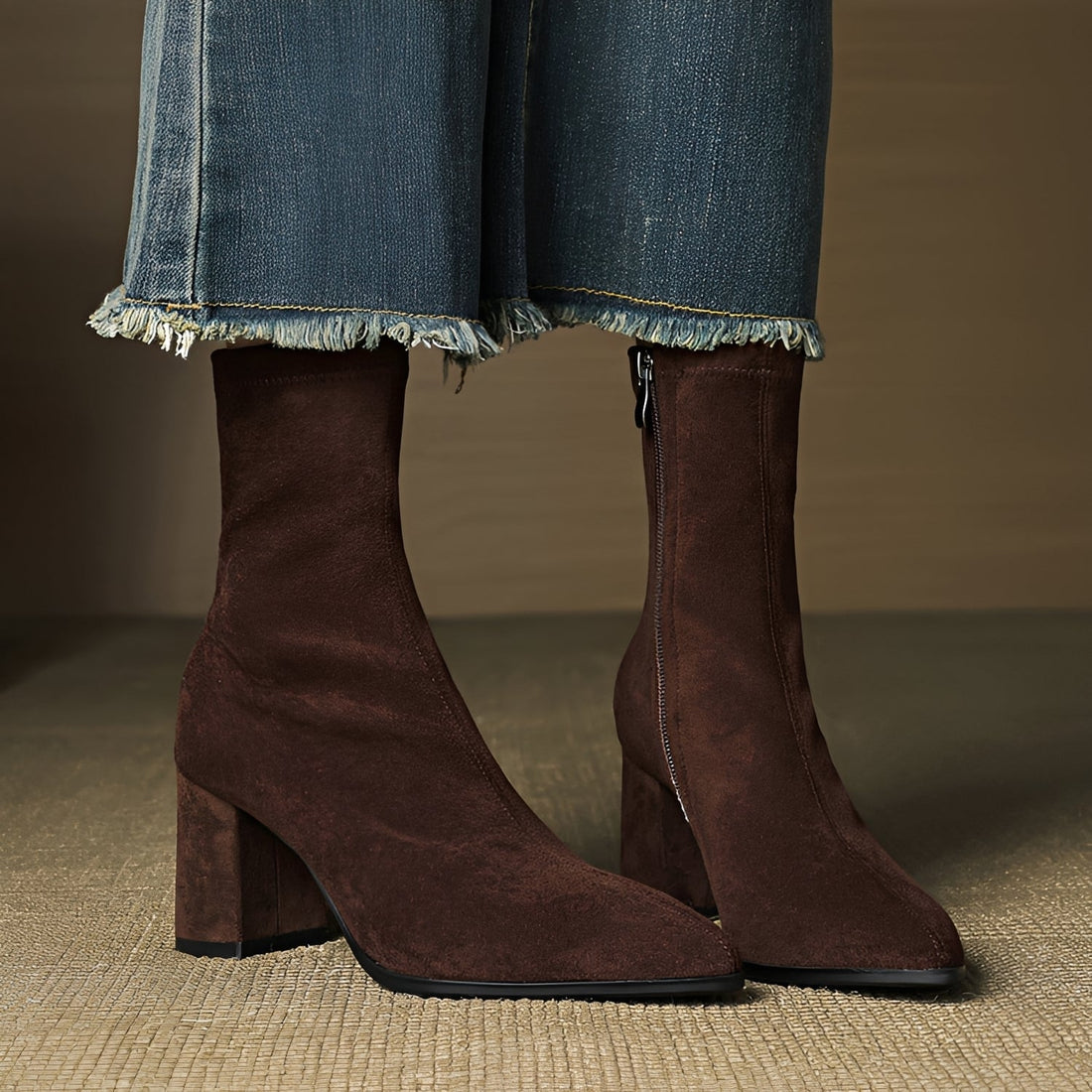 Mikayla - Everyday Heel Boots with Zipper