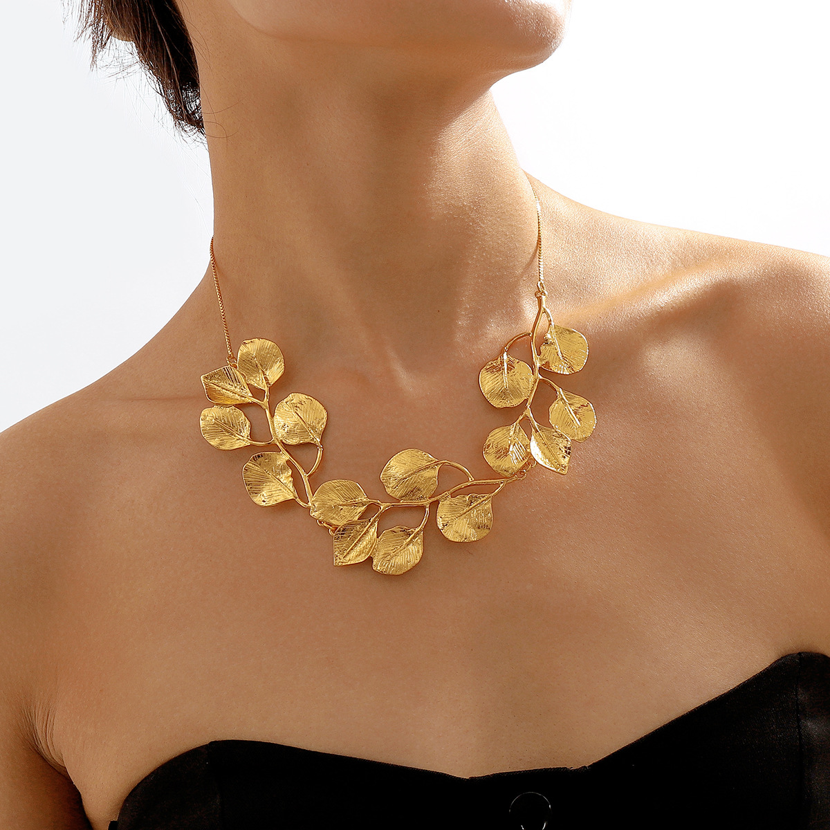Golden Leaf - Vintage Fig Leaf Necklace