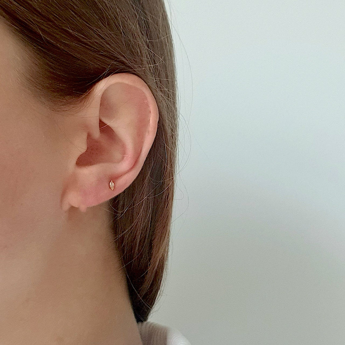 Sage - Tiny Marquise Earrings