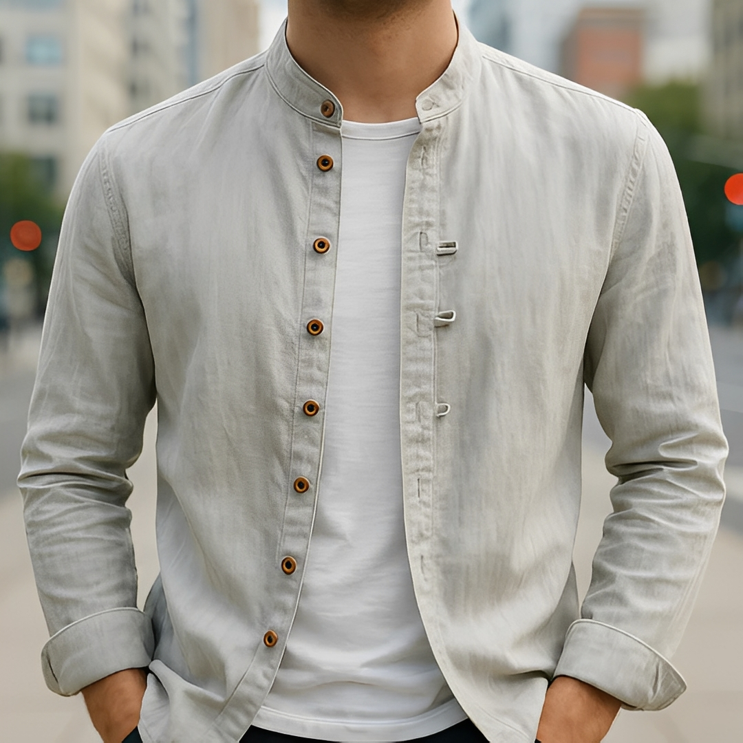 Aick - Modern summer shirt with long sleeves for men
