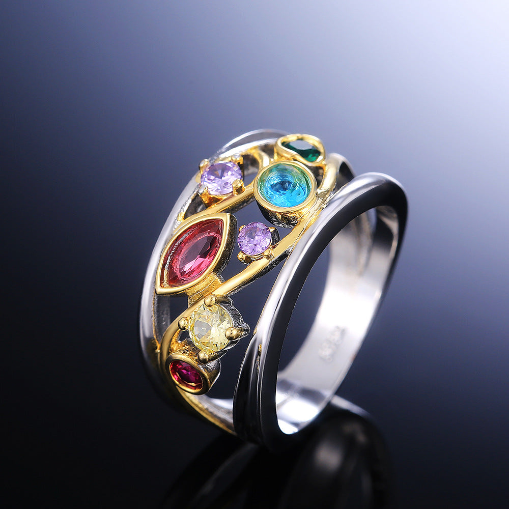 Zelina – Vintage ring with multicolored details