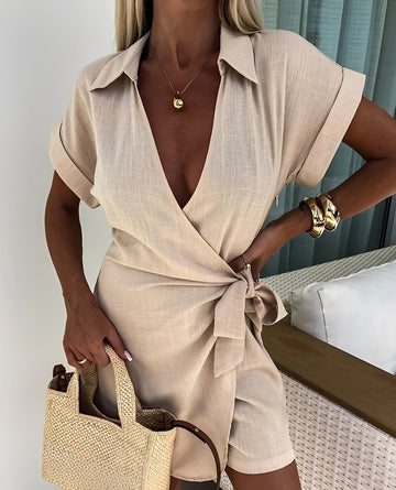 Christa - Casual Loose Wrap Jumpsuit