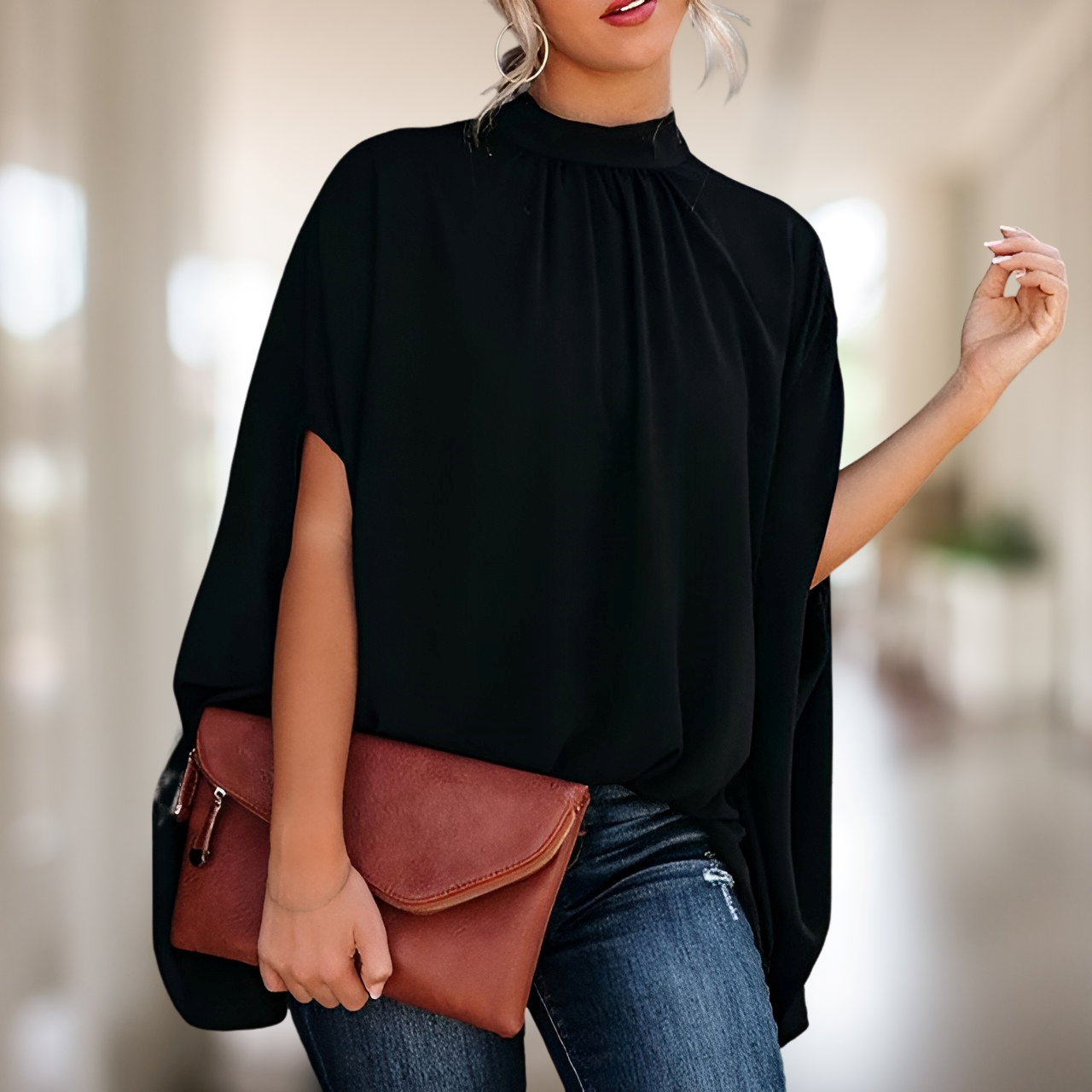 Zara - Stylish Blouse with Flared Cut