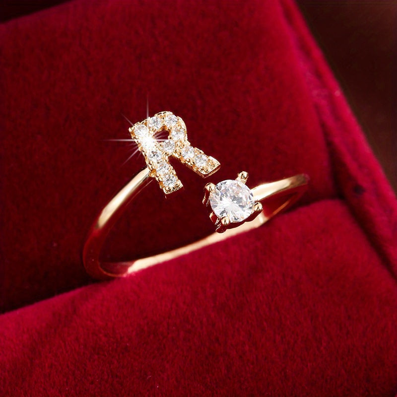 Nova – Modern open ring with initial
