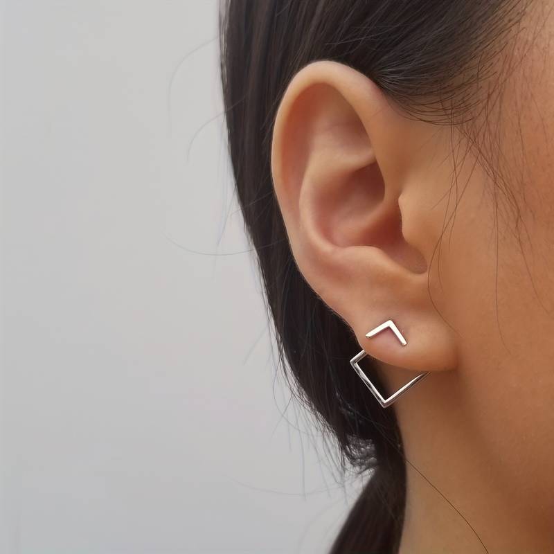 Connecting Rhombus - Minimalist Geometric Earrings