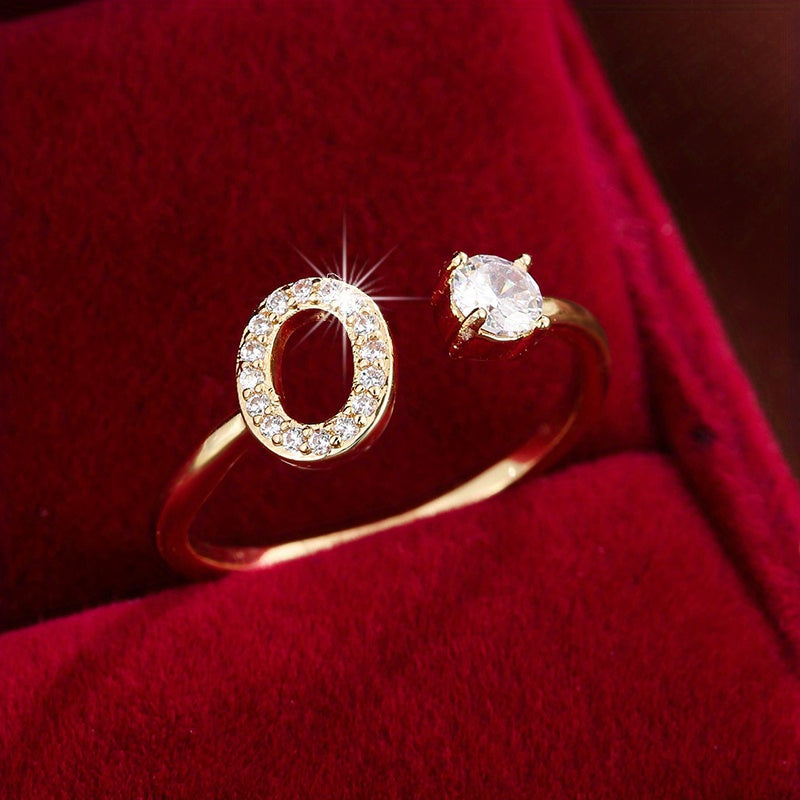 Nova – Modern open ring with initial