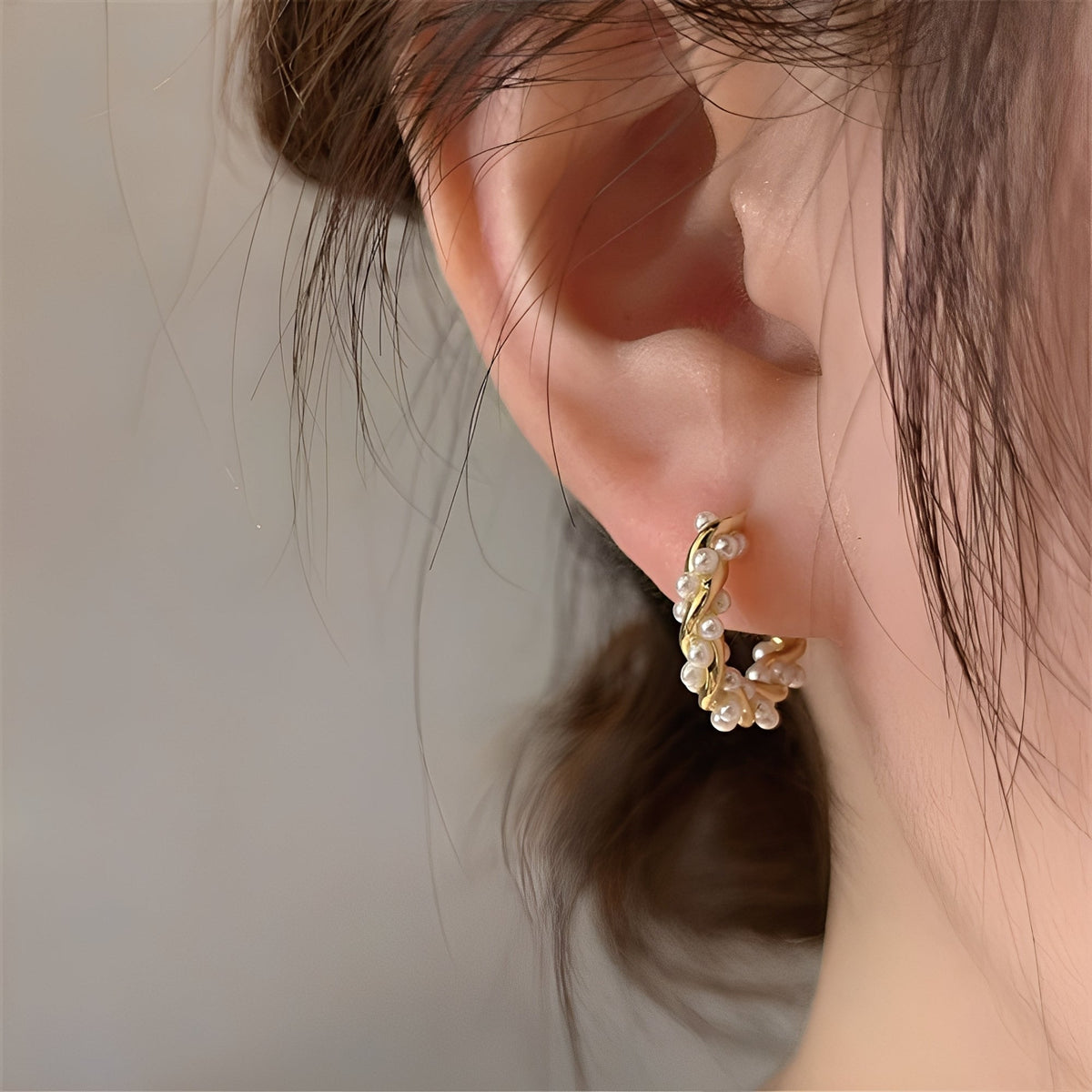 Ellie – Woven Pearl Earrings