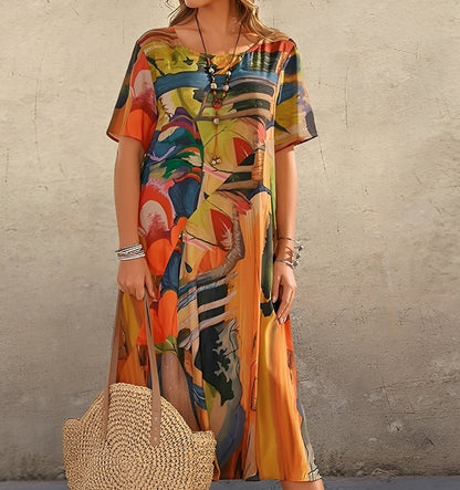 Theresa - Printed, loose-fitting dress for women