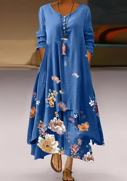 Belle - Stylish, loose-fitting dress with print for women