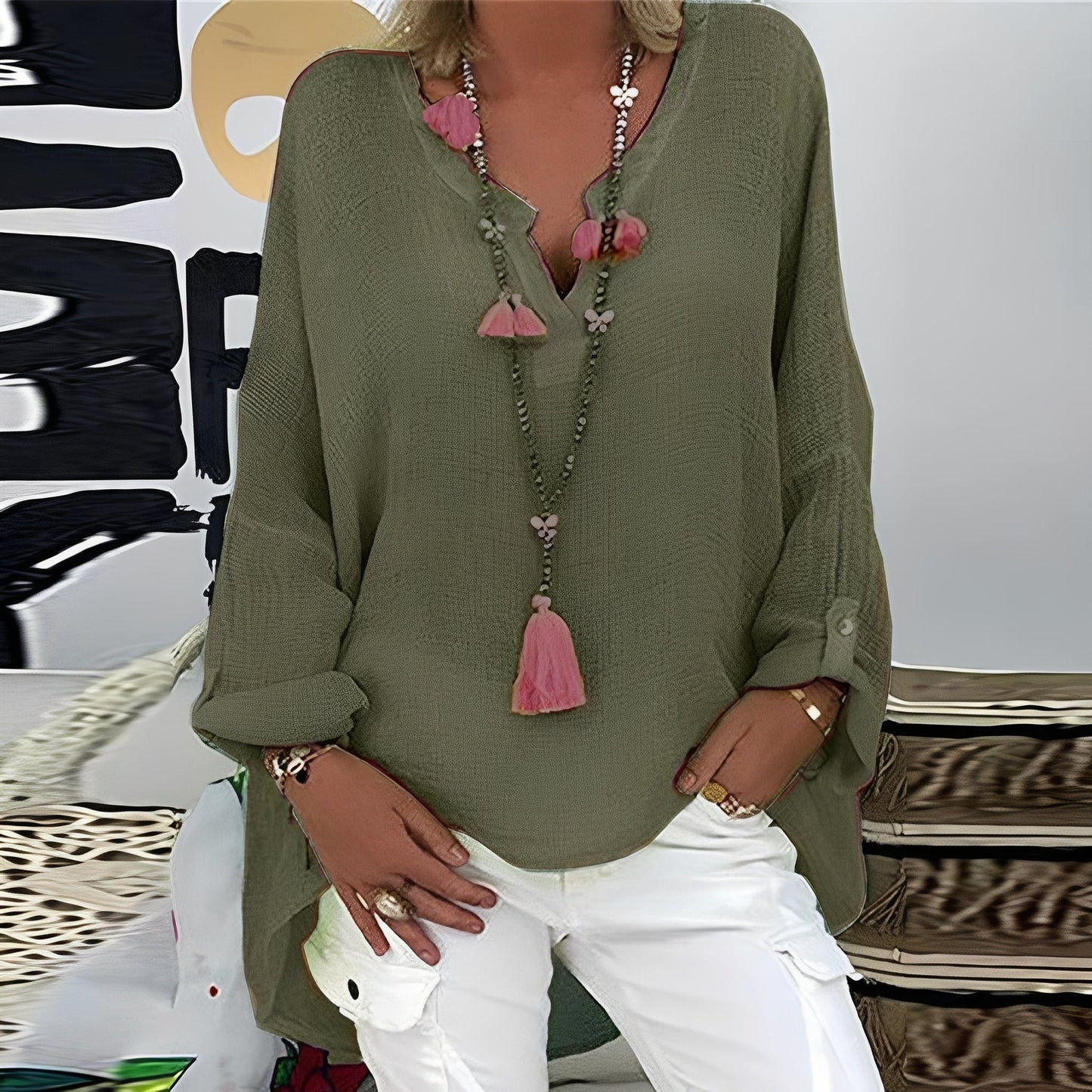 Annie - Casual, Loose-Fitting Blouse for Women