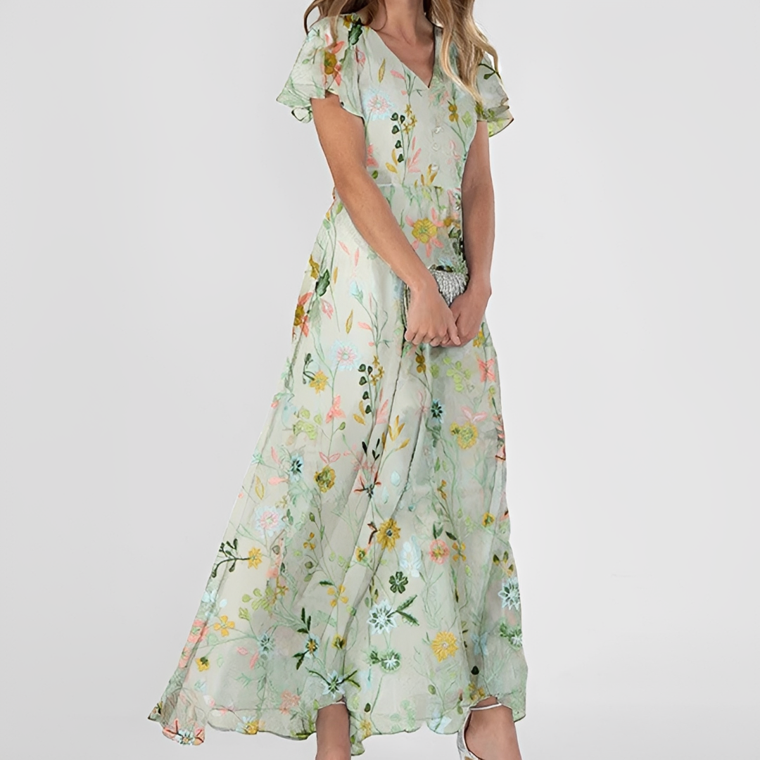 Lily - Trendy floral maxi gown