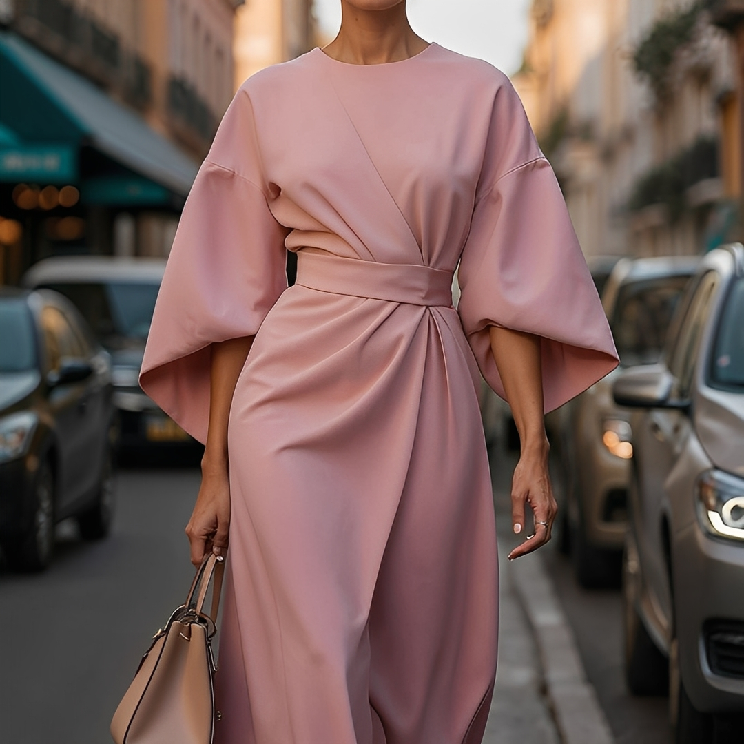 Lauriane - Elegant Dress with Lantern Sleeves for Women