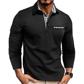 Charel - Casual long-sleeve polo shirt for men