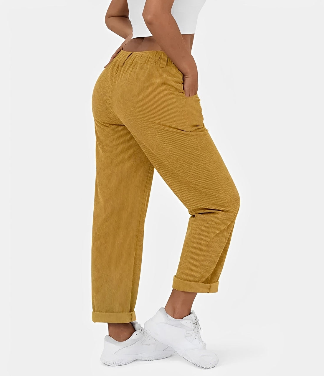 Liana - Casual High Waist Corduroy Trousers