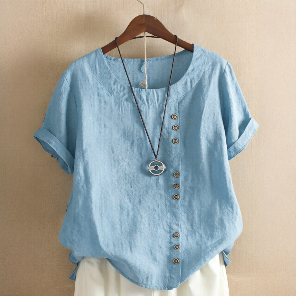 Noelle - Trendy Button Loose-Fit Blouse