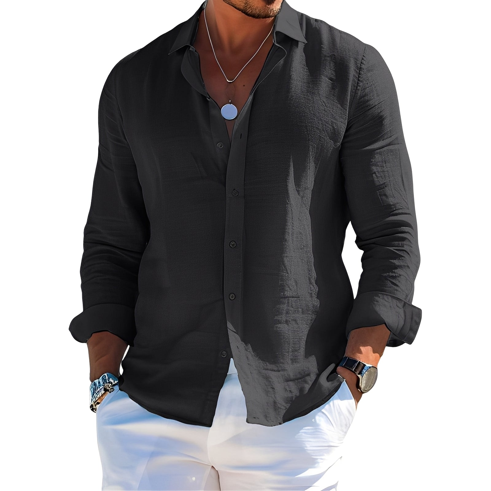 Félicien - Comfortable long-sleeve polo shirt