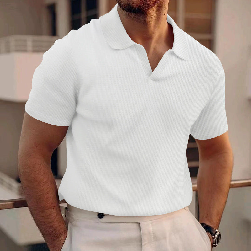 Ollie - Casual waffle polo shirt for men