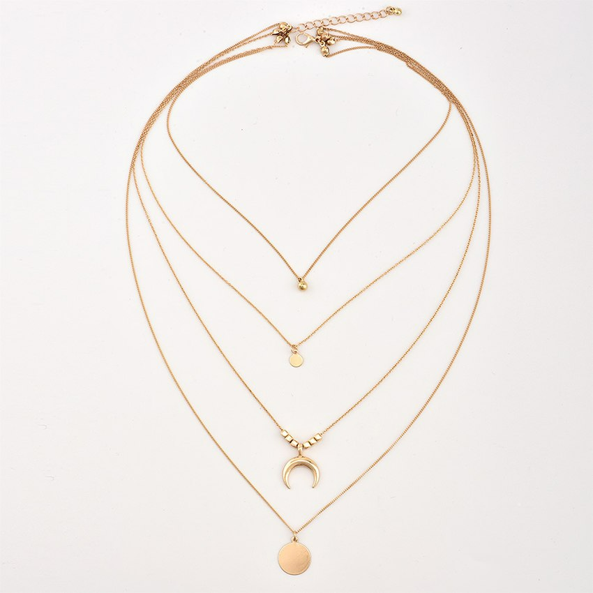 Layered Boho Moon Necklace