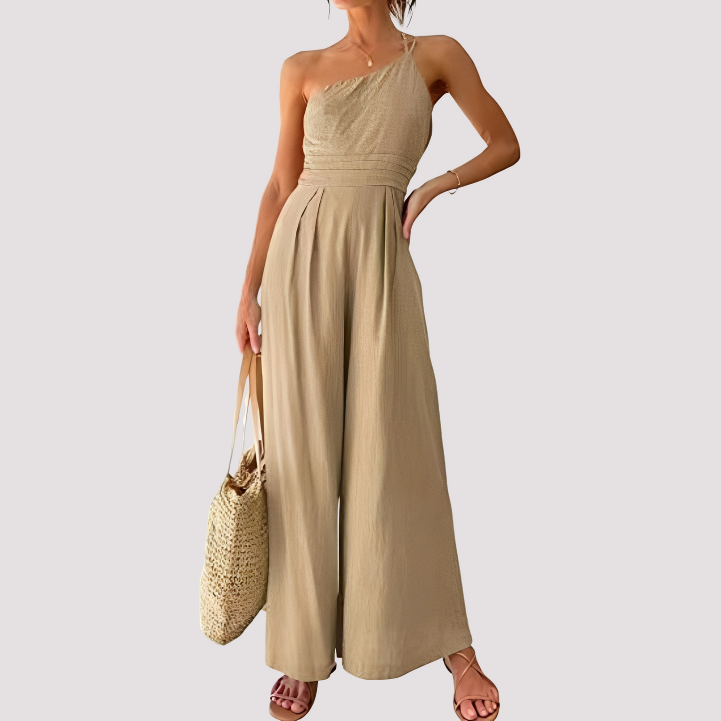 Carla - Stylish one-shoulder wide-leg jumpsuit for women